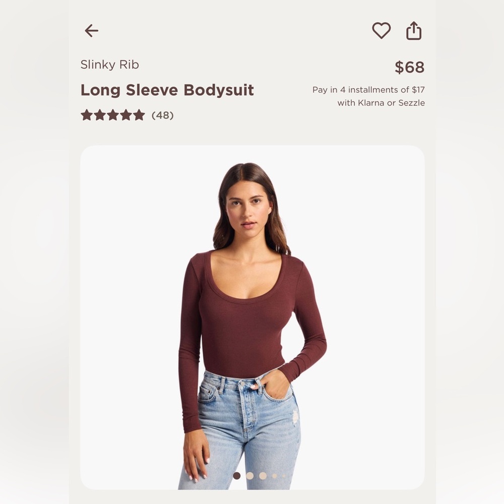 NUUDS Long Sleeve Slinky Rib Bodysuit